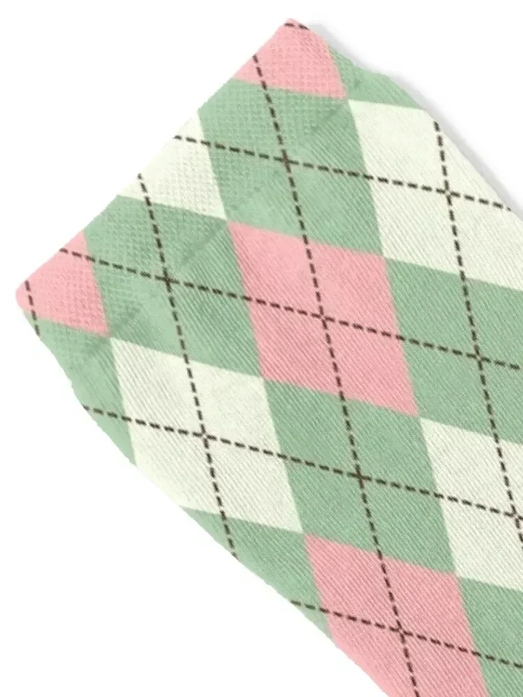 argyle_green pink white Socks new year Wholesale set professional running Socks Ladies Men's