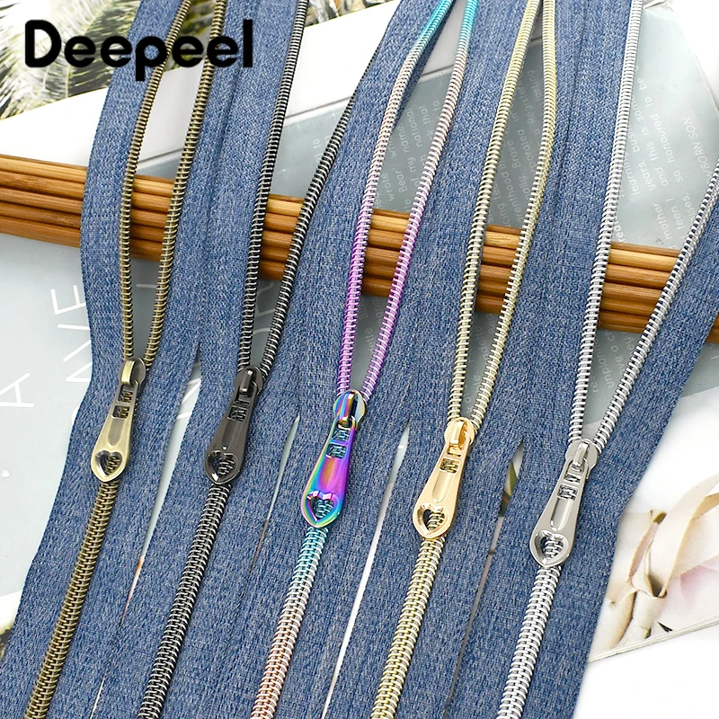 1/2/3/4/5M 5# Deepeel Nylon Zipper Sewing Slider for Zippers Bag Jacket Decor Coil Zips Plastic Zip Pulls Head Repair Accessory