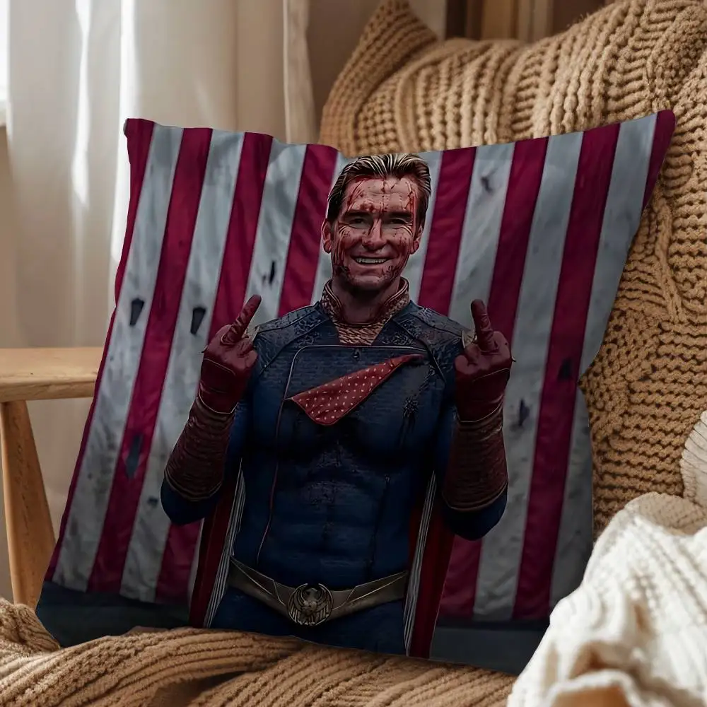 movie Homelander The Boys Pillow Case Square Double-Sided Printing Short Plush Sofa Cushion Cover Bedroom Bedside Pillow