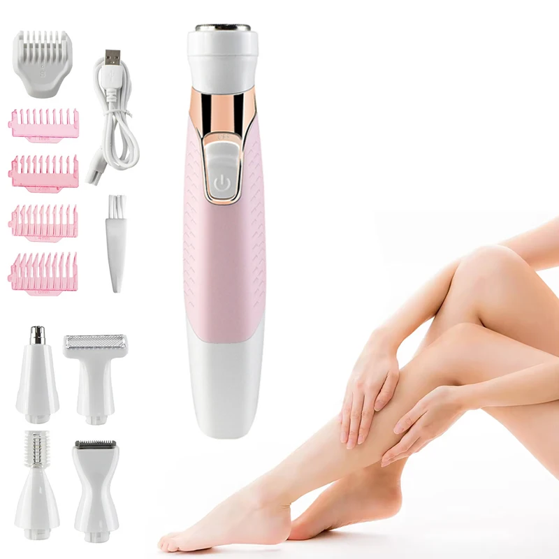 

Portable Multifunctional Women Epilator Hair Removal Painless 5 in 1 Lady Trimmer Shaver for Eyebrow Face Underarm