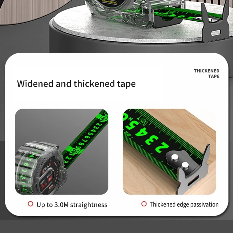 Fluorescent Tape Measure Precisions Thickened Double Side Scale Waterproof 5M