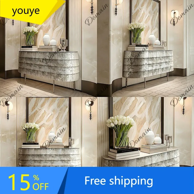 N80 Italian Luxury Entryway Sideboard Cabinet Designer Storage Buffet High-End Hallway Console Table