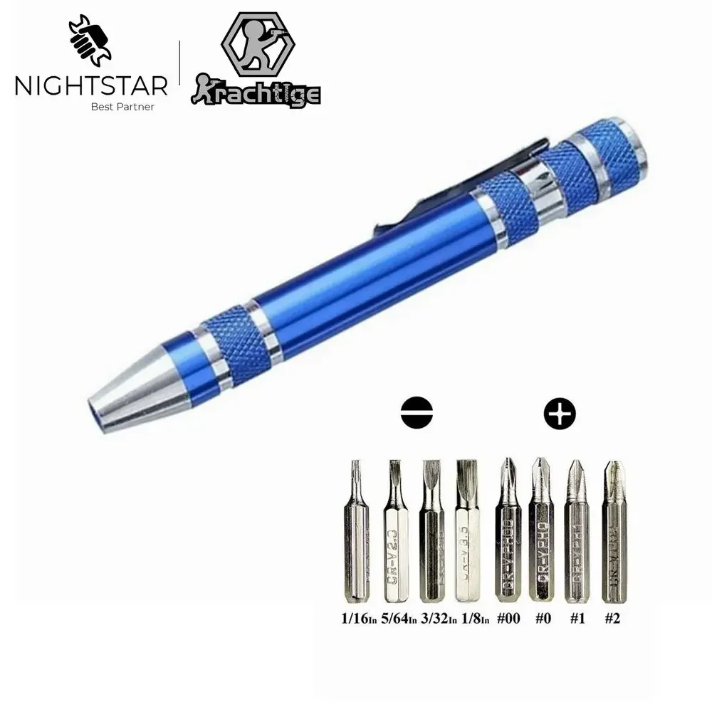 8 In1 Pen Style Portable Aluminium Alloy Krachtige Precision Screwdriver Set for Table Computer Phone Repair Hand Tools