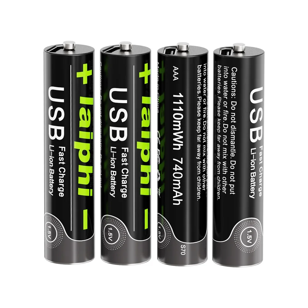 laiphi USB 1.5V Lithium AAA Rechargeable Battery 1110mWh