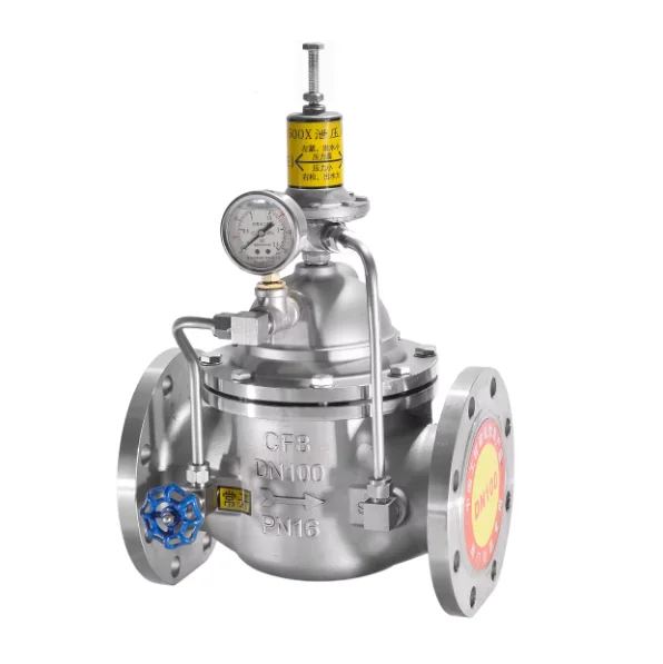 Cryogenic stainless steel pressure regulating valve for LNG industry