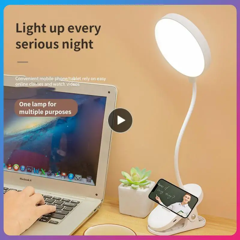 Nachtleeslamp USB oplaadbare tafellampen Clip Desktoptafel Leesnachtlampje voor studie Lezen Kantoorwerk Flexibel