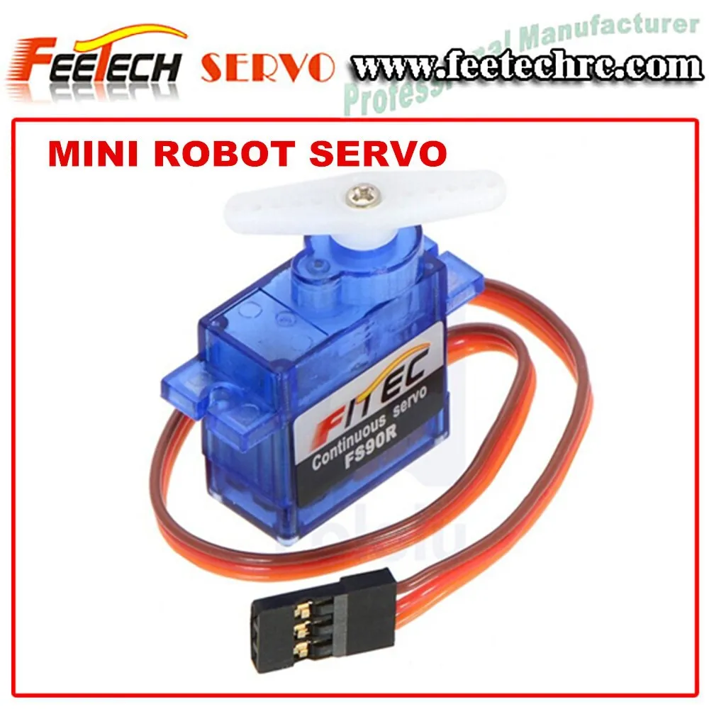 Fitec FS90R Mini Robot Servo Super Micro Rotation continue plastique ABS/PE avec télécommande modèles RC paquet inclus