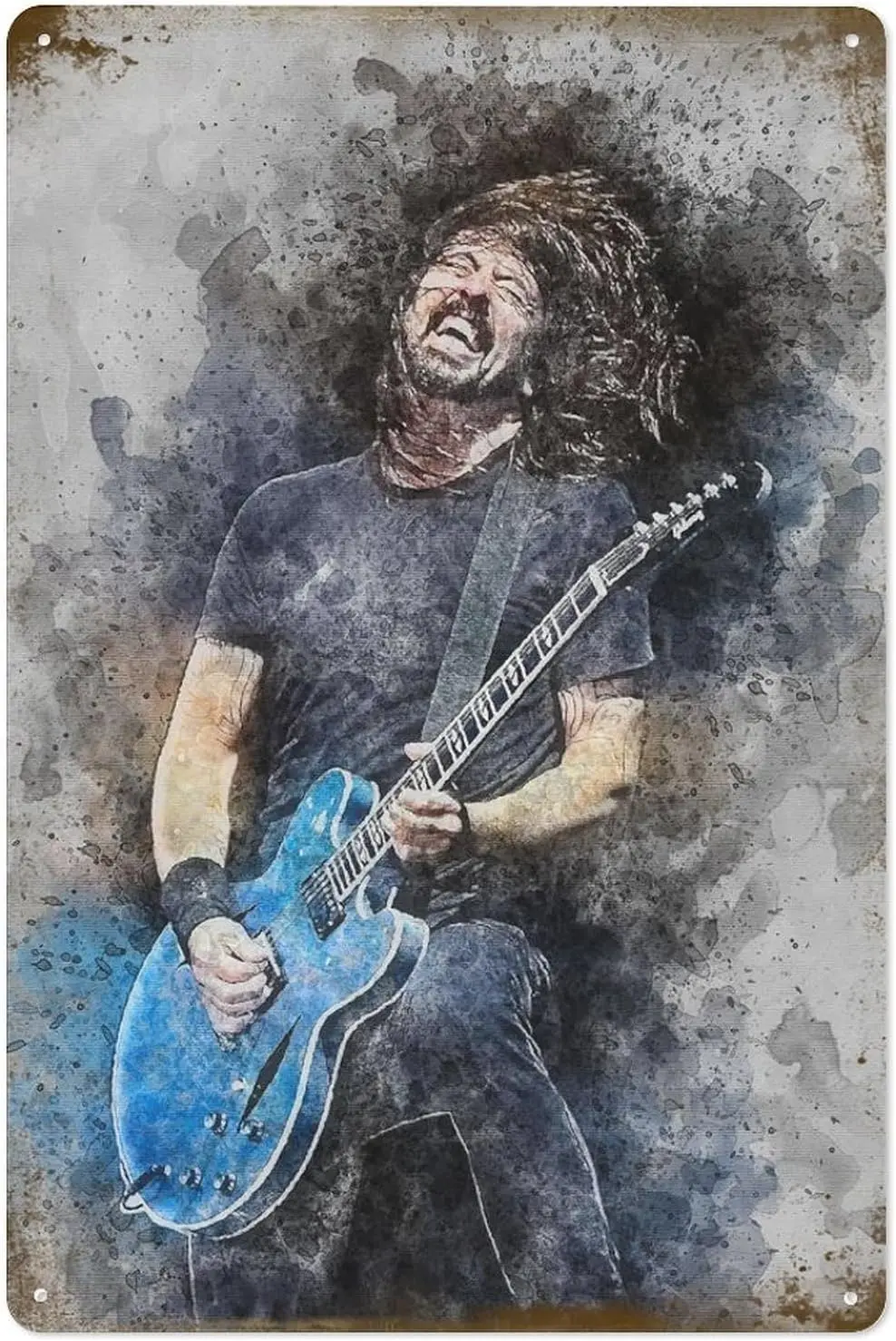 Dave Grohl Metal Tin Sign Poster 8”×12” Painting Sign Funny Wall Vintage Art Decor Retro Plaque For Home Bar Pub Club Cafe Decor