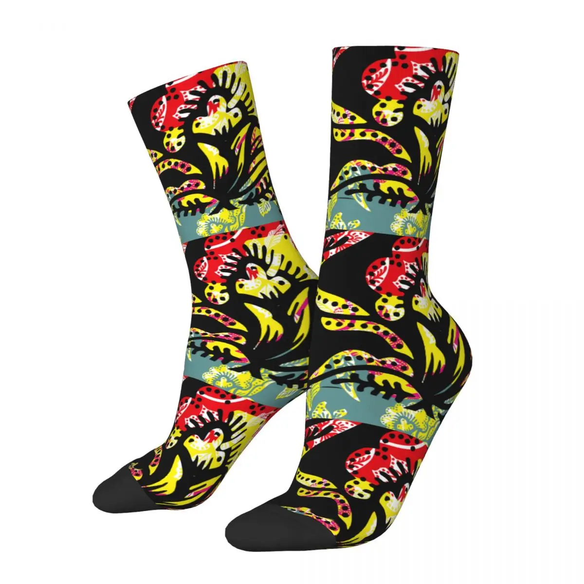 Chaussette Imprimée Homme Polyester Illustration Fleur (8)