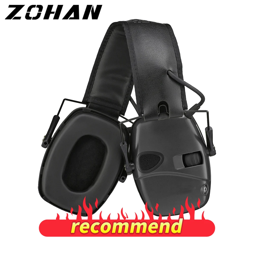 ZOHAN Electronic Shooting Earmuffs Sound Amplification Anti-noise Foldable Hearing Protection Tactical Hunting Shooting Earmuffs