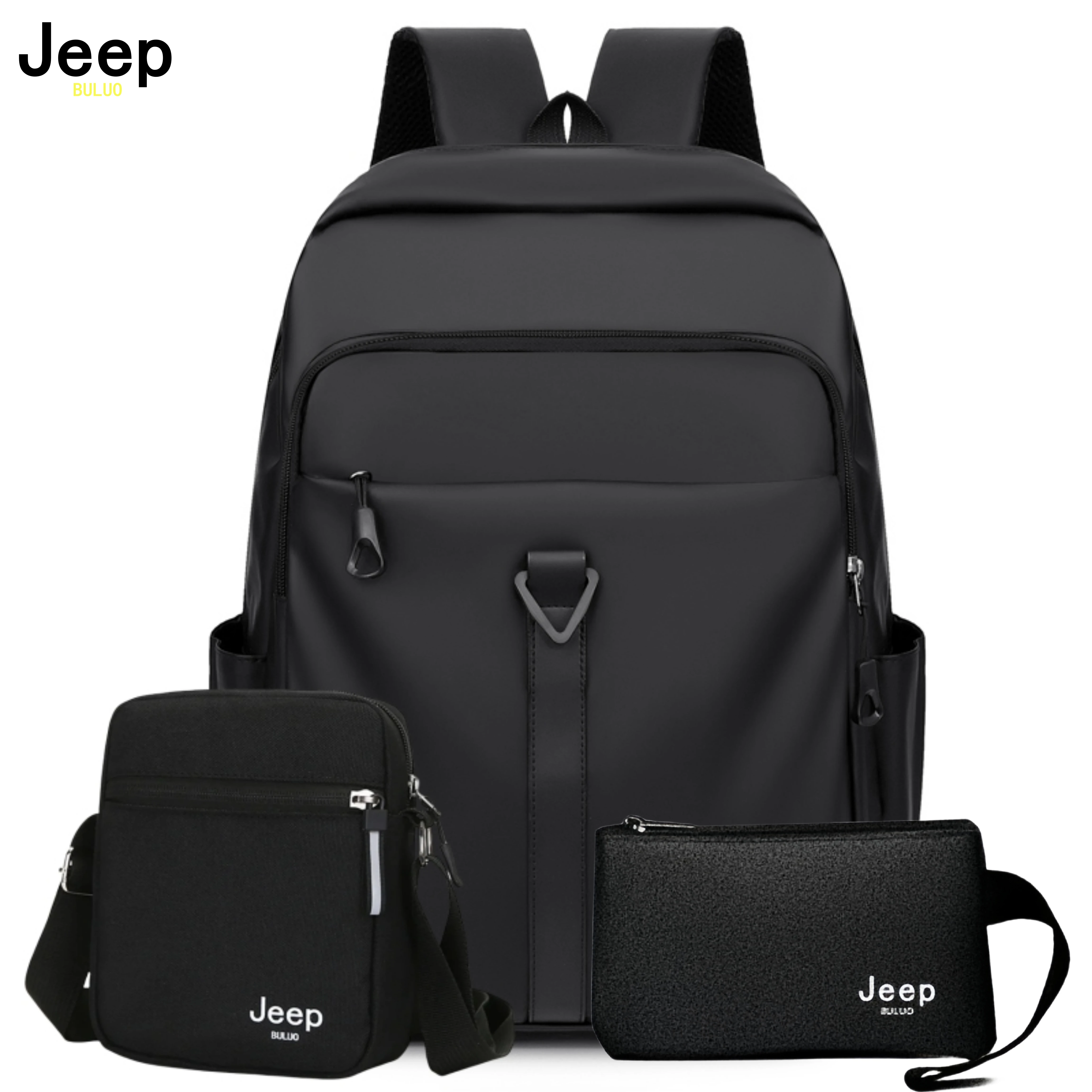 

JEEP BULUO Men Backpacks Business 15inches Laptop School Bags High Quality Waterproof Nylon Travel Backpack Black Riding New Hot