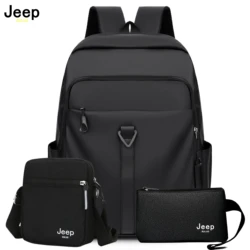 JEEP BULUO Men Backpacks Business 15inches Laptop School Bags High Quality Waterproof Nylon Travel Backpack Black Riding New Hot