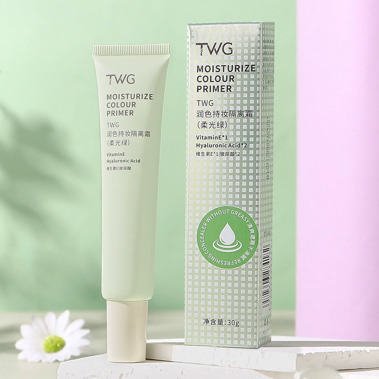 3 in 1 TWG 30g Isolerende Crème Concealer Make-Up Whitening Hydraterende Gezicht Kleur Primer Onzichtbare Porie BB Cream