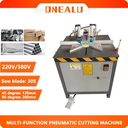 Semi-automatic 45 degree 90 degree door and window aluminum alloy profile cabinet frame Wood pneumatic cutting machine