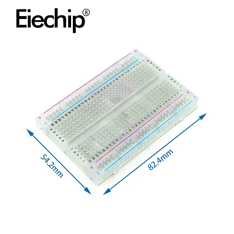 400 Points Solderless PCB Breadboard Mini Test Protoboard 8.5CM x 5.5CM transparent Bread Board Male to Male Dupont Cable DIY