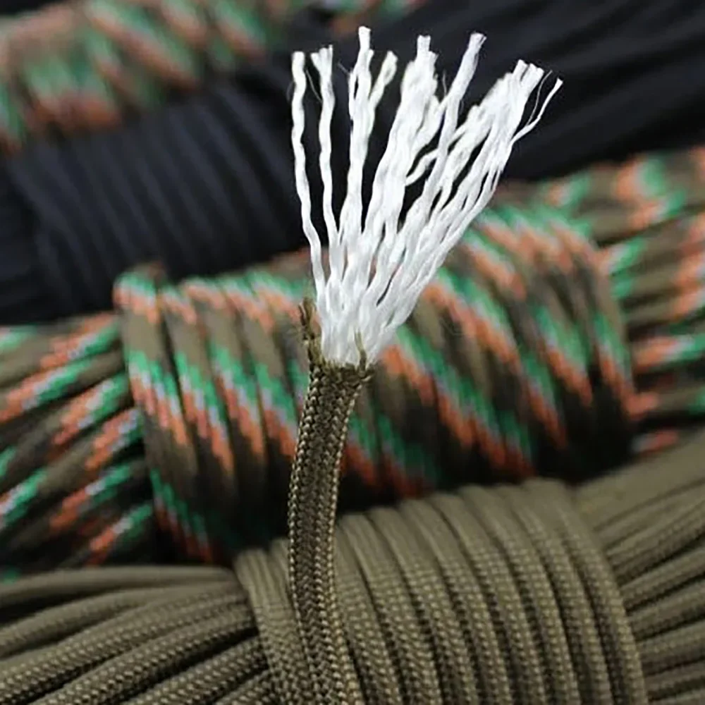 8er-Pack 31m Paracord 550 Fallschirmschnur 100ft 4mm 7-Kern-Paracord-Seilbündel Schwarz Campingausrüstung Survival-Kit – Detail 3