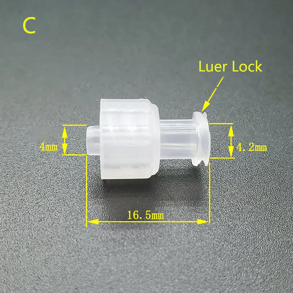 Luer Thread 1/4-28UNF Adapter PP Plastic Air Valve Pipe Dispensing Glue Subpackaging Syringe Barrel Fitting Connector