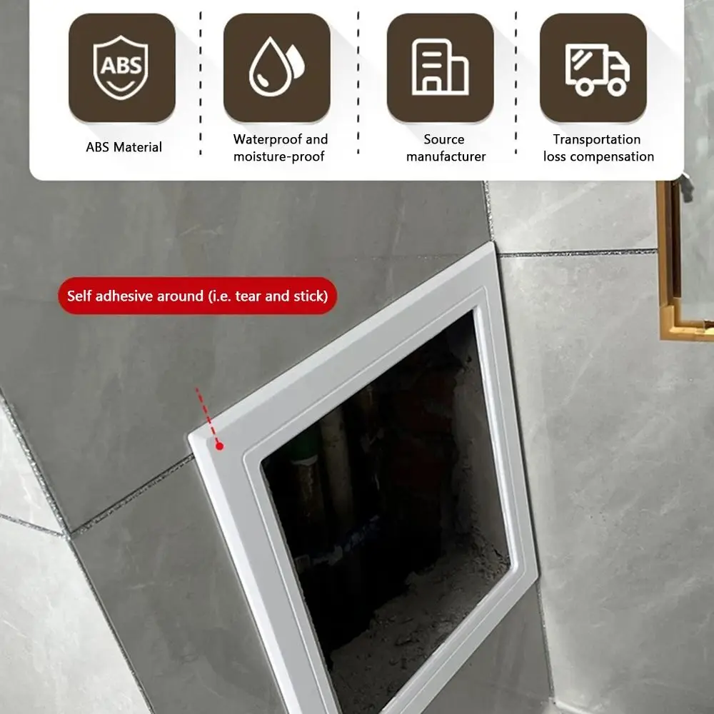Universal Self-adhesive Access Panel Door Plastic White Opening Flap Cover Plate Removable Inspection Hole Doors Wall Ceiling