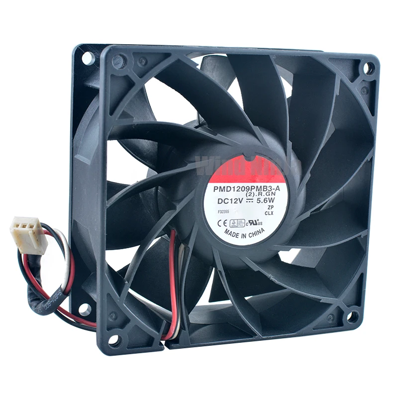 PMD1209PMB3-A 9.2cm 92mm fan 92x92x38mm DC12V 5.6W 3pin Dual ball high-speed cooling fan for server chassis