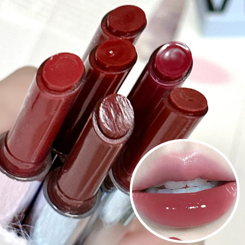 Water Light Solid Lip Gloss Lipstick Cherry Red Lip Tint Mirror Glass Lasting Moisturising Non-stick Cup Lip Glaze Korean Makeup