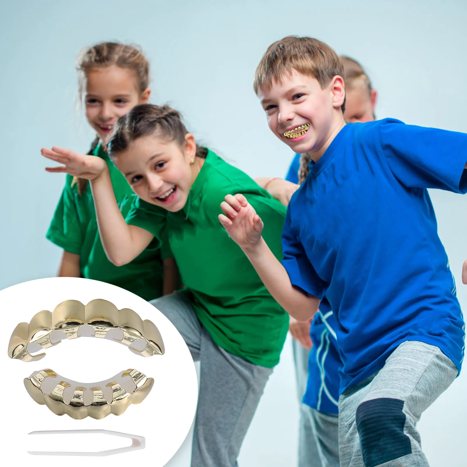 1 Set Copper and Bottom Mouth Grills Party Accessories Teeth Brace hip hop teeth hip hop teeth jewelry