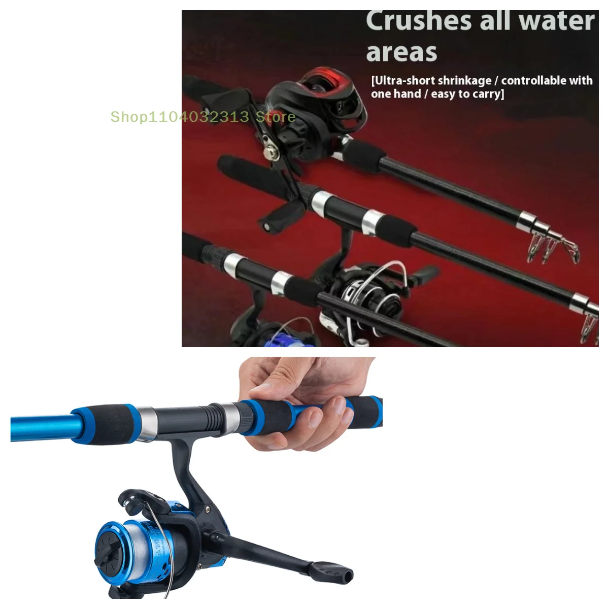 1PC 1.5M Mini Fishing Rod Portable Telescopic Sea Pole For Carp Sea Bass Bream Bighead Outdoor Fishing Accessories