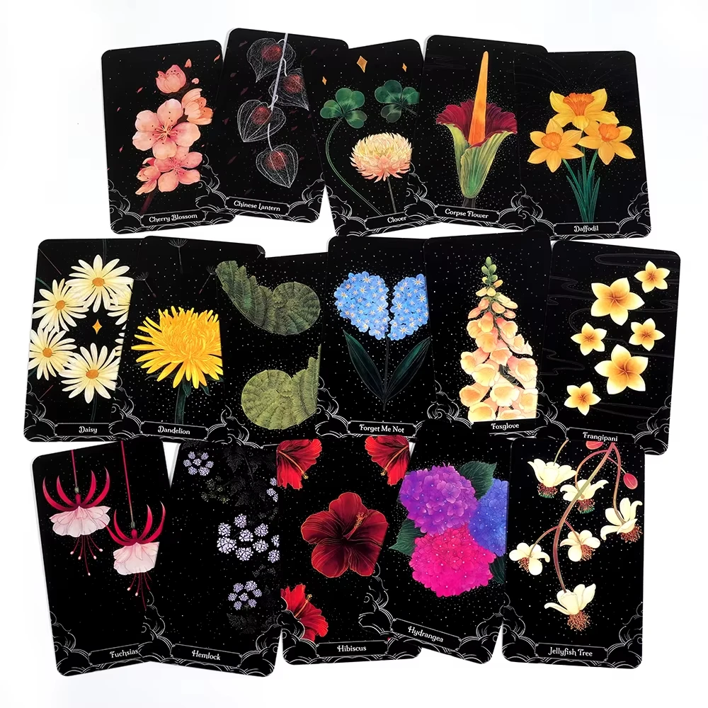 Una piccola pioggia Carta oracolo botanico Gioco da tavolo per feste per il tempo libero Mazzo di tarocchi di profezia di predizione del futuro di alta qualità