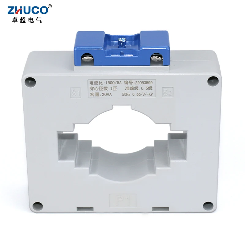 BH(LMK)-0.66-80-CT 1500/5 Ampere Current Ratio 82*21mm Hole Size 20VA 0.66KV 50Hz 0.5 Grade Current Transformer Mutual 1T CT