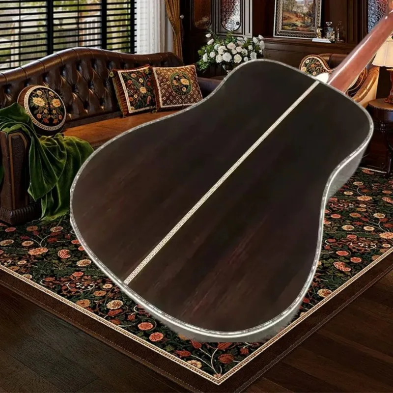 D42 Folk Acoustic Guitar Full Abalone Inlay Ebony Fingerboard Rosewood Back Sides Full Rich Tone Ideal Strumming Fingerpicking
