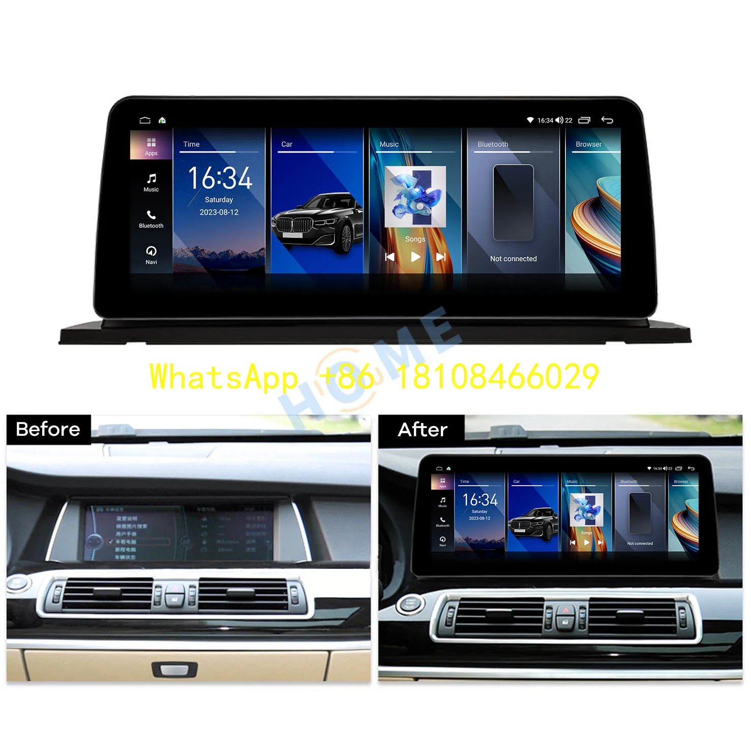 

Android 13 Screen Carplay Car DVD Player Stereo o for 5 Series F07 Gt Cic Nbt 2009-2016 Radio Stereo Auto Electronics