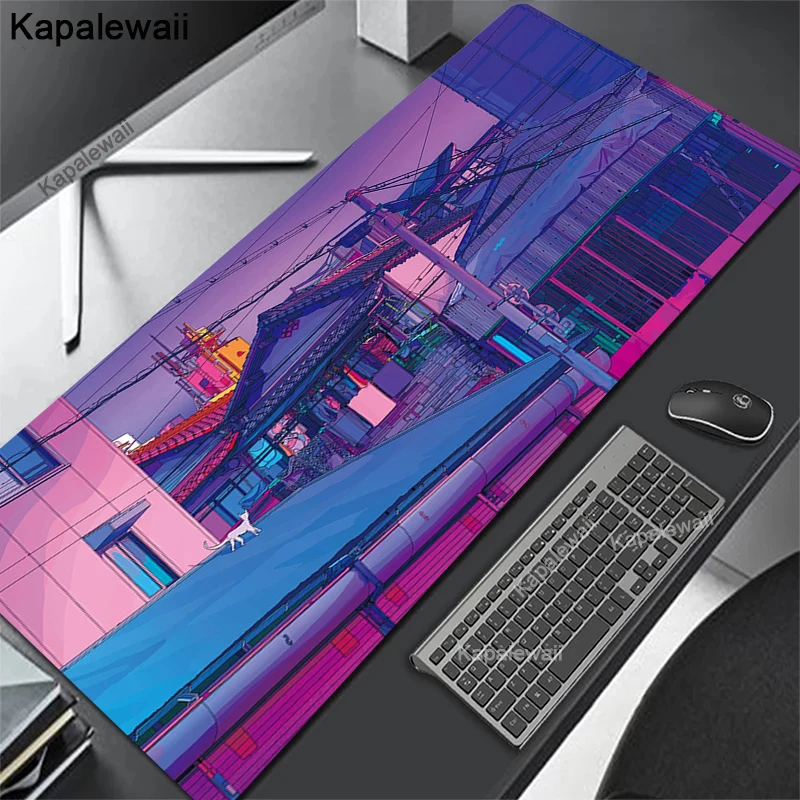 

2026 Huge Mouse Pad Blue Sky City Setup Gamer Mousepad Office Accessories for Desk Mat Game Keyboard Pads 900x400mm Maus Pad
