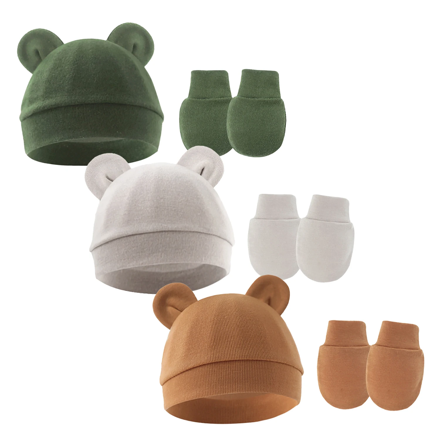 Topi Turban Bayi Telinga Beruang Lucu Warna Solid, Kupluk Bayi untuk Anak Perempuan dan Laki-laki, Topi India Katun Lembut, Penutup Kepala Balita