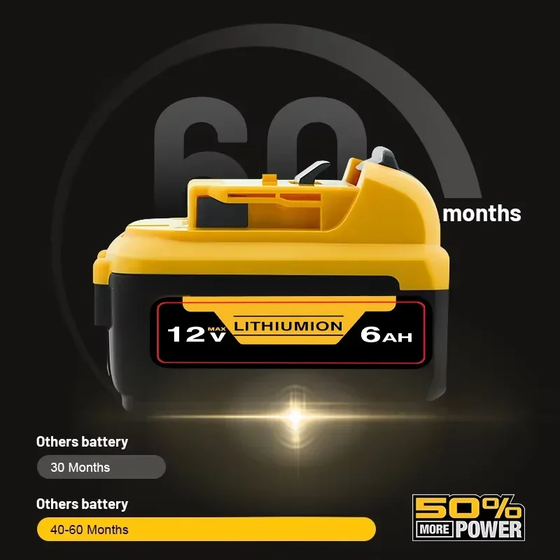 Akumulátorový/dobíjecí pro Dewalt 12V lithiovou baterii 12V 5/6AH DCB120 DCB123 DCB125 DCB124 DCB122 DCD710 šroubovák laserový nivelační přístroj - náhled 3
