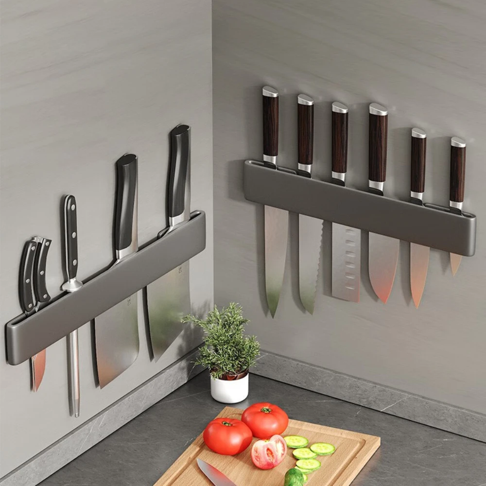 Non-Rusting Knife Storage shelf，Kitchen knife rack，Multifunctional  Knife Shelf，kitchen accessories，organizer shelves，gray