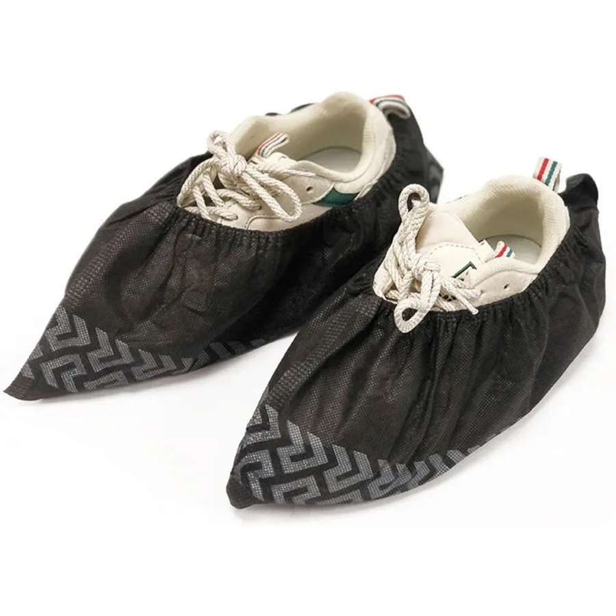 Бахилы FancyStyle, 200 шт., одноразовые черные бахилы для медицинских строительных и промышленного использования, легкие дыхательные бахилы