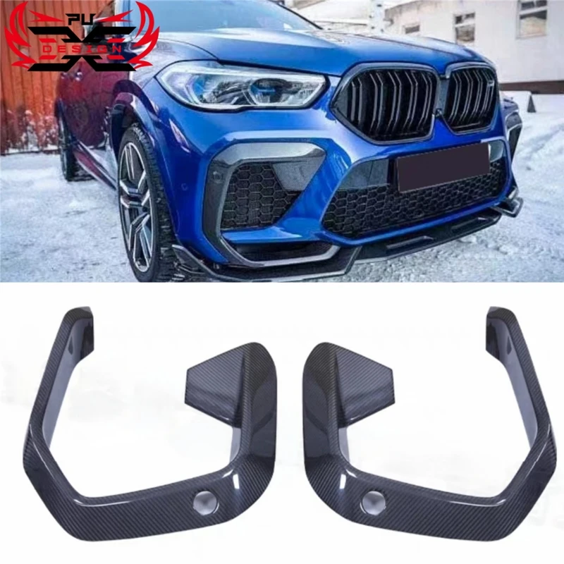 

Комплект из сухого углеродного волокна для BMW X6M F96, передняя губа, передний бампер, комплект для модификации аксессуаров