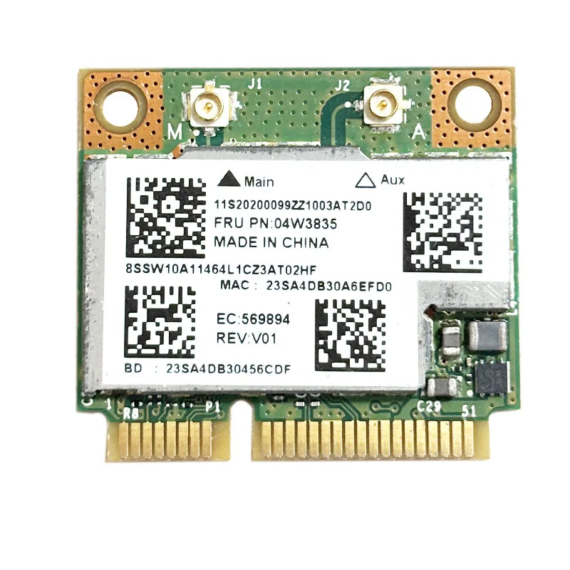 BCM943228HMB BCM43228 300M+BT4.0 Half Mini PCIe Wireless Card FRU:04W3763 04W3764 04W3835 for Lenovo  E130 E135 E330 E335 view 2