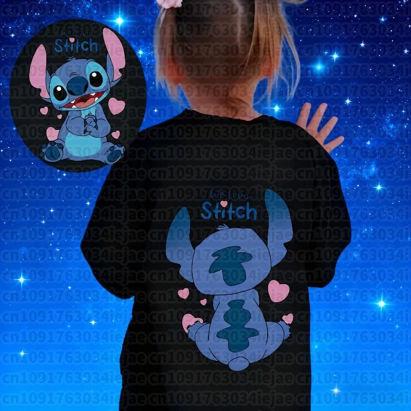 2025 الصيف ديزني Stitch100% القطن تي شيرت مطبوع الرسوم المتحركة الفتيان والفتيات عادية لطيف مريح قصيرة الأكمام الأسرة الوالدين #1