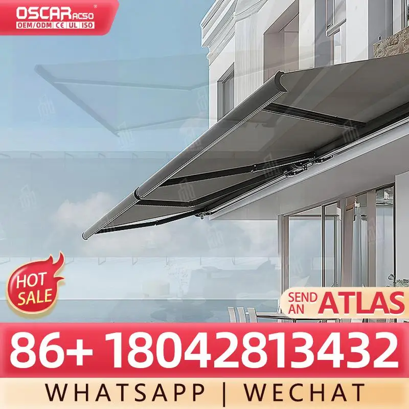 

4x4 Acrylic HeavyDuty Motorized Awning Canopy 5m Projection Remote Control Adjustable Angle For Gardens Outdoor Patio Backyard S