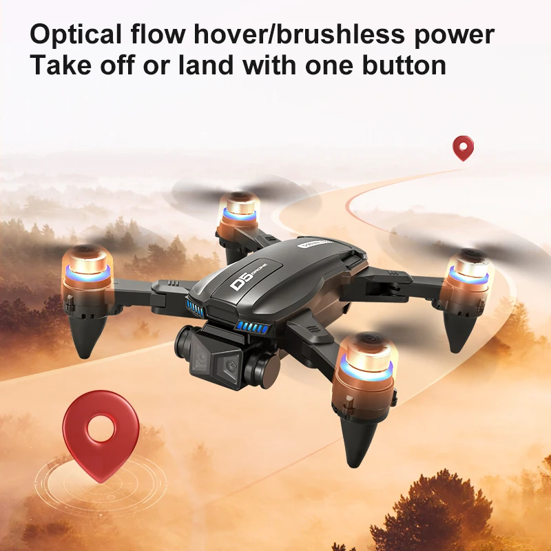 NEW D5 Drone Professional 4K HD Dual Camera Obstacle Avoidance FPV Brushless WIFI optical flow positioning RC Quadcopter Toys