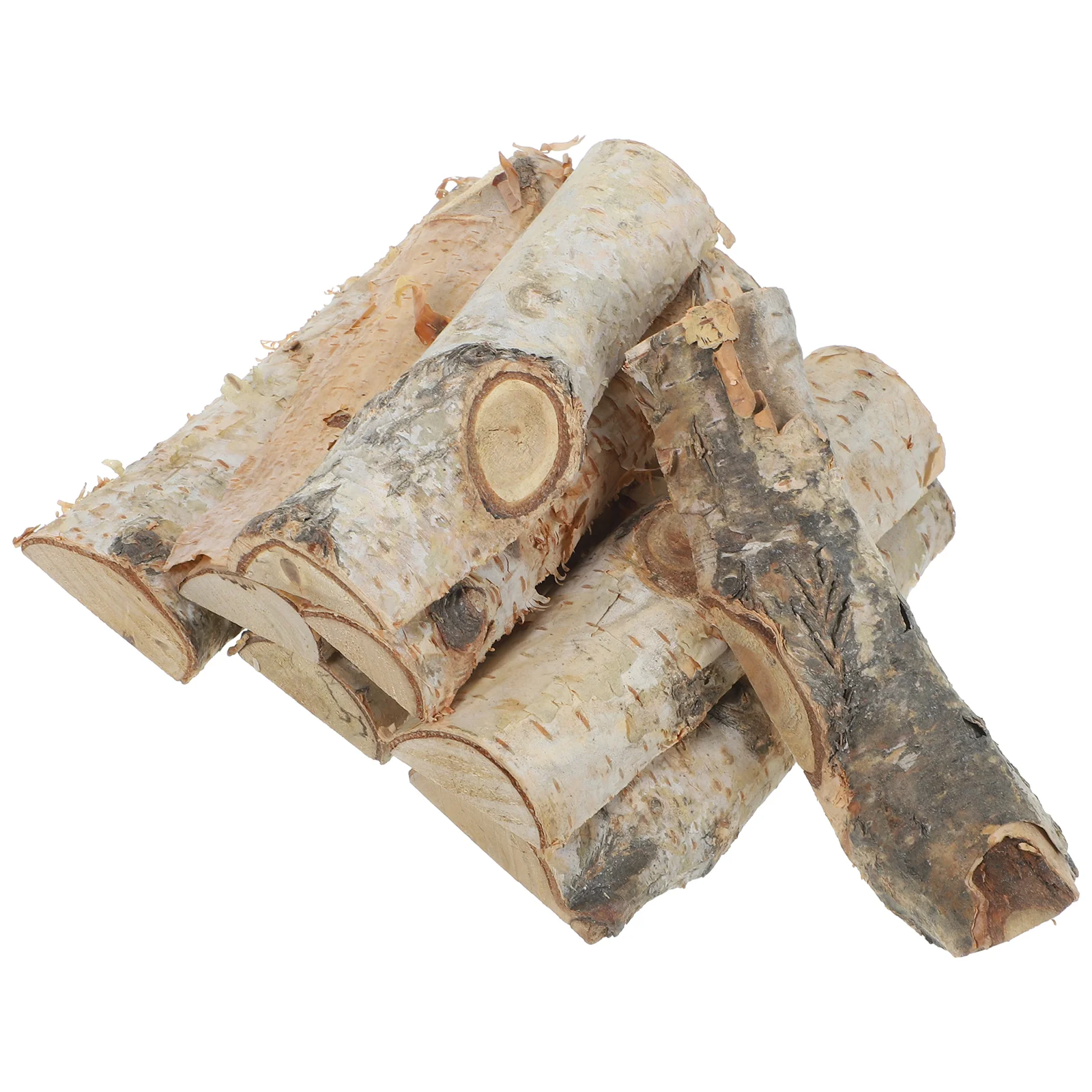 

Fake Birch Logs Christmas Photo Props Wooden Stick Natural Blocks Yule Fish Tank
