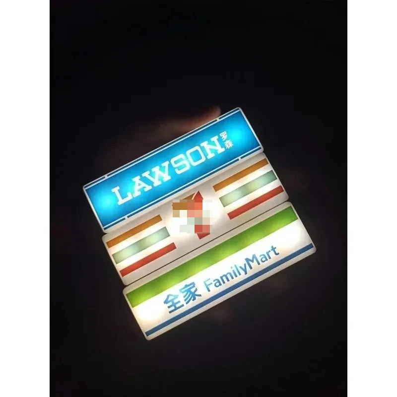 الإبداعية متجر الراحة الثلاجة ملصق شحن اللمس ضوء عرض مجلس المغناطيسي الجذب لوسون 711 صندوق إضاءة المنزل #5