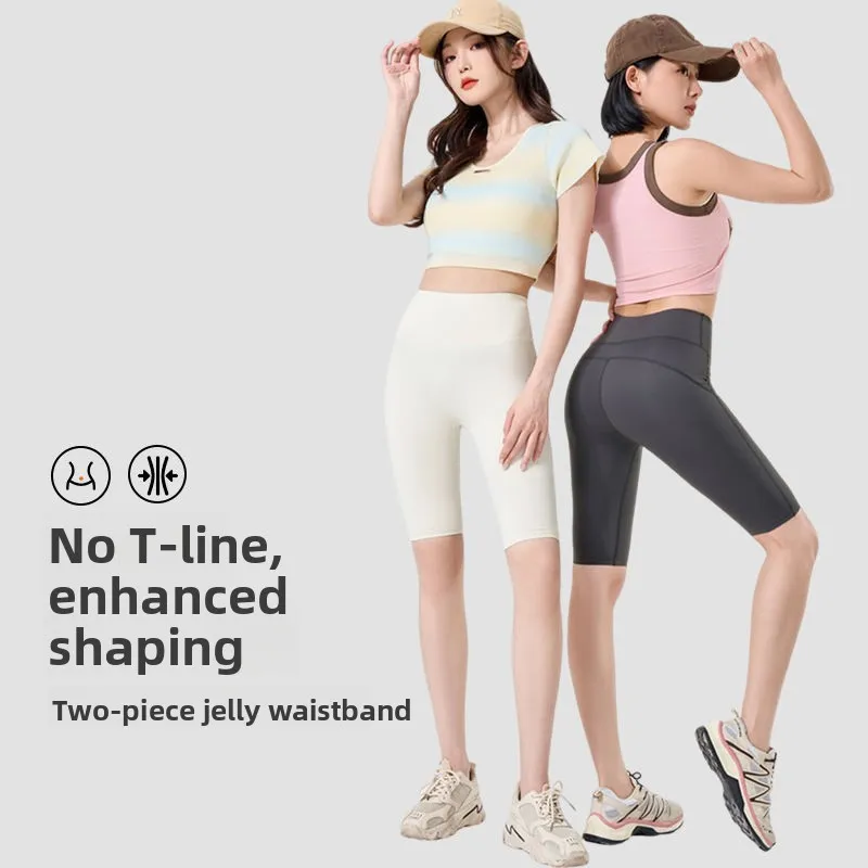 

Женские летние дышащие бриджи для йоги с эффектом утяжки живота и подтяжки ягодиц, для фитнеса и велоспорта