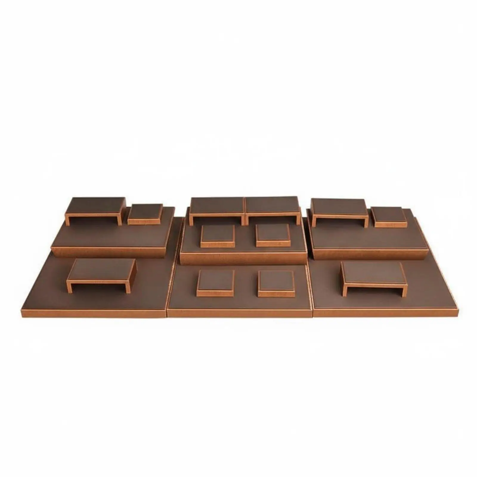 Multi Tier Jewelry Display Stand Leather Holder for Bangles and Bracelets Organizer for Store Jewelry Table
