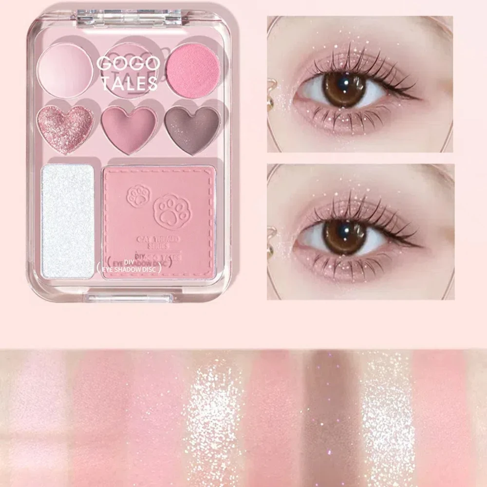 Gogotales Love Eye Shadow Plate Purple Peach Blush Cheek Tint Shimmer Eyeshadow لانگ لاسٹنگ ہائی لائٹر گرل میک اپ پیلیٹ