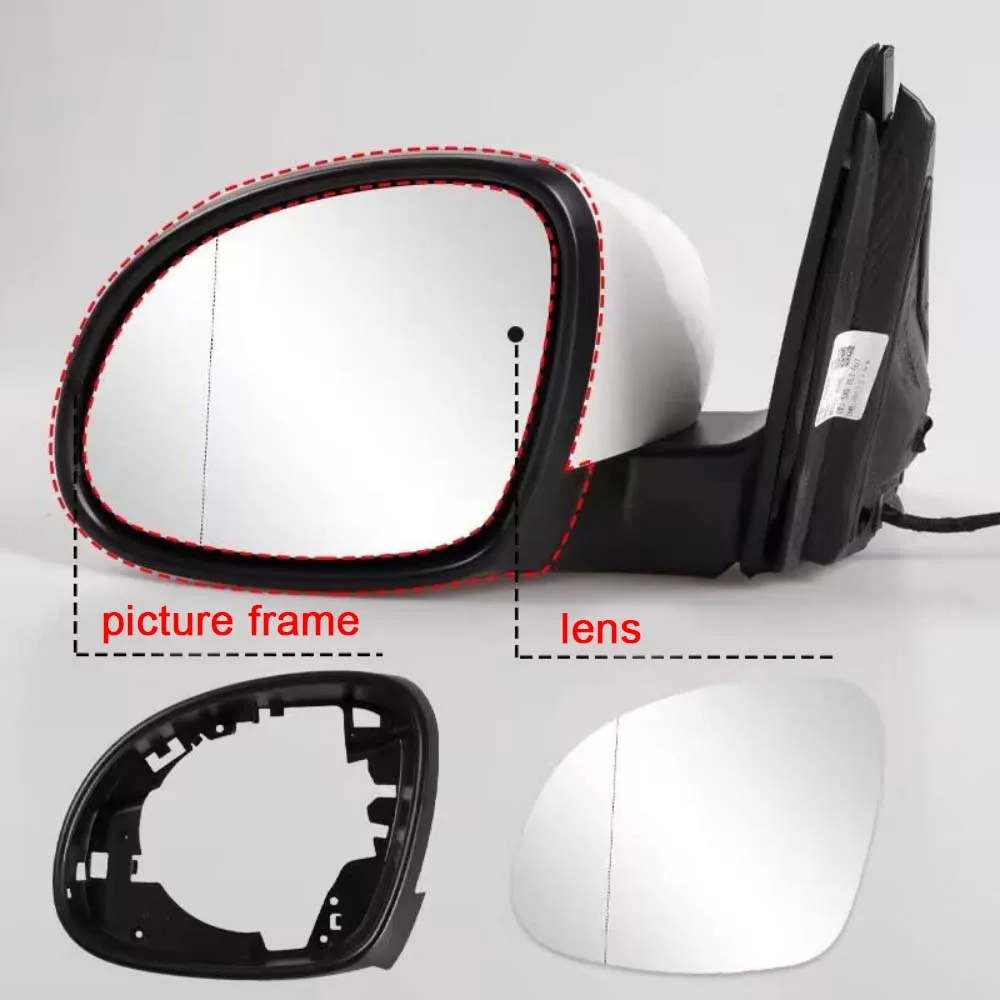 

Protective Cover Polar Gray Laser Silver Bay Blue Door Mirror Shell For Volkswagen Tiguan 2009-2017 Car Rearview Accessories