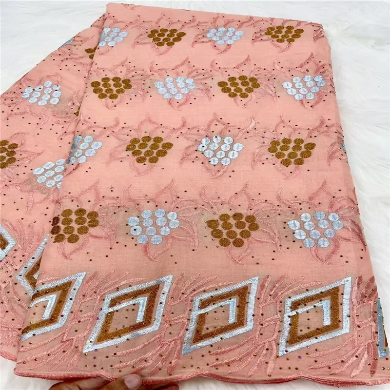 

5-ярдовая высококачественная швейцарская кружевная ткань, сухая кружевная вышивка, африканская 100% хлопчатобумажная ткань, швейцарская вуаль, кружево в Дубае, 30L393001