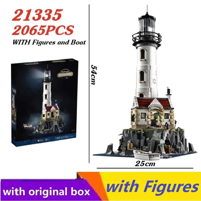 With original box Motorised Lighthouse 21335 Assembled Technical Building Block Kit Children's Educational Toy Christmas Gifts