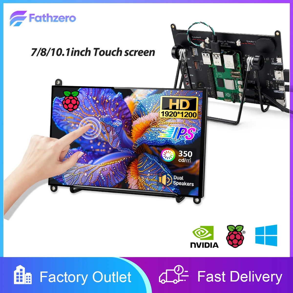 【¥6,038】8インチ タッチモニター FHD-アリエク特価アラート