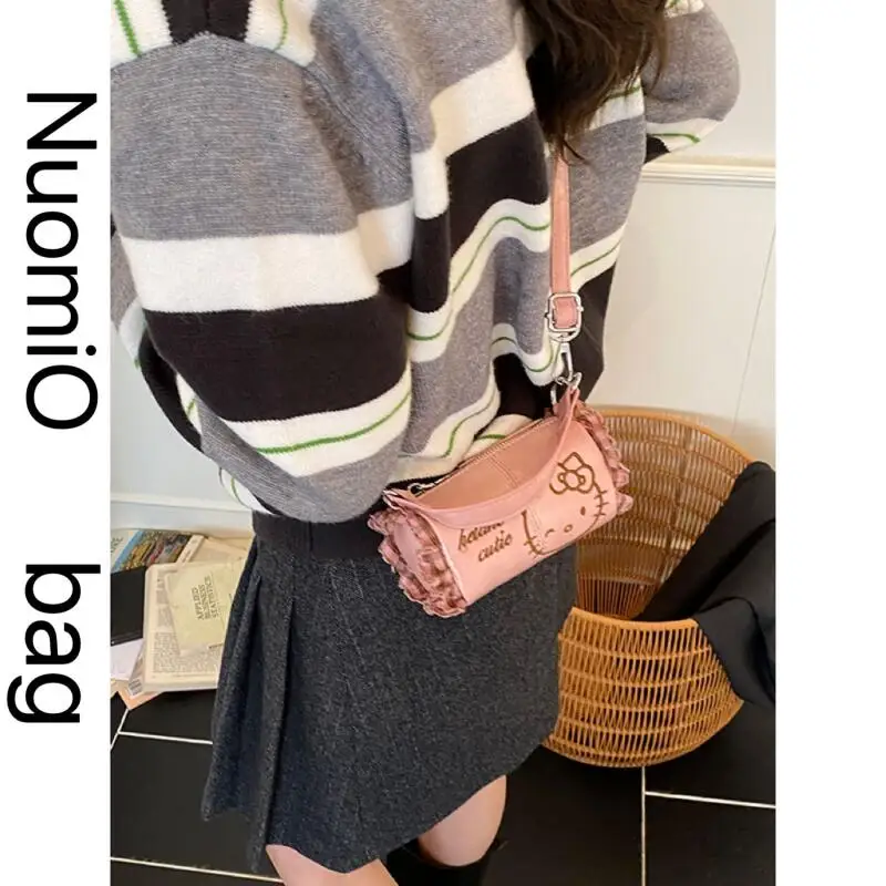 Kitty Retro Style Shoulder Bag Hello Kitty Shoulder Bag Large Capacity Fashion Sweet Student Girl Shop Tote Bag Shoulder Bag New